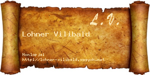 Lohner Vilibald névjegykártya